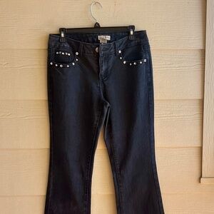 EARL JEAN Jeans -  BOOT CUT - MIDRISE STUD EMBELLISHED FRONT & BACK POCKETS